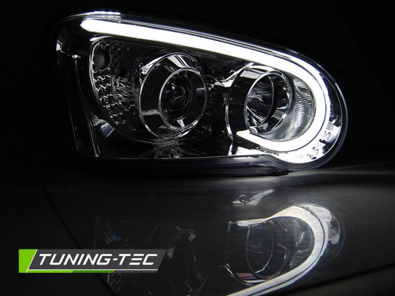 LED Tagfahrlicht Design Scheinwerfer für Subaru Impreza 2 Facelift (GD) 03-05 chrom